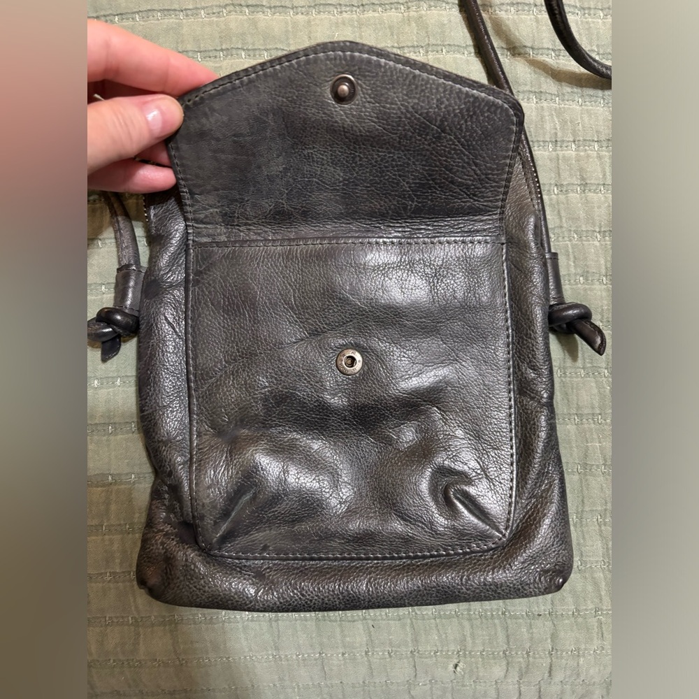 Latico Charcoal Leather Crossbody Bag - Picture 2 of 7